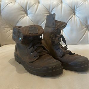 Brown Palladium boots. Wear fold down or up. Genuine leather.